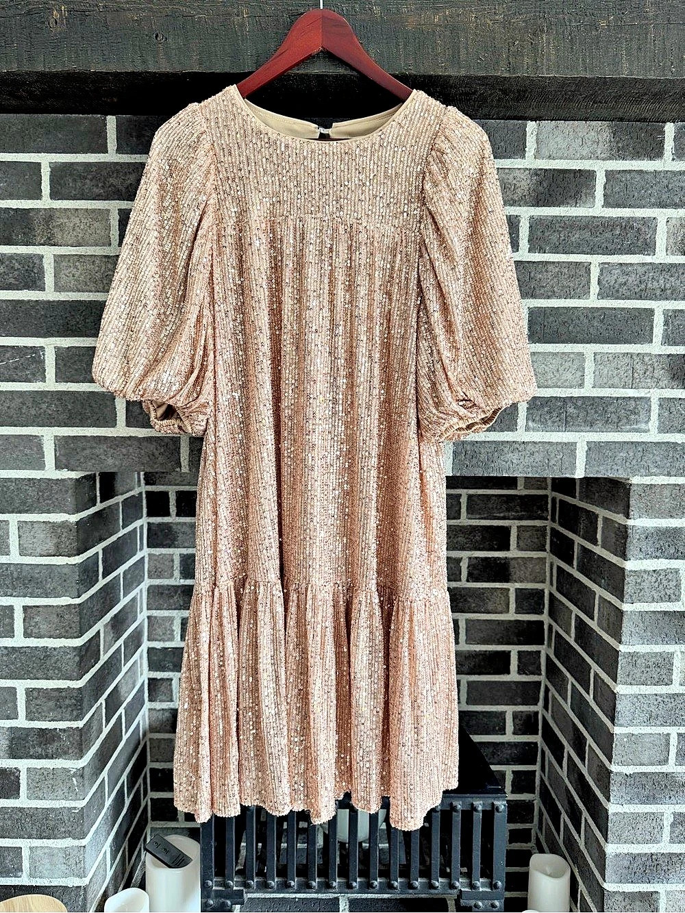 MINTCA Sequin Midi Dress in Pink Size Medium